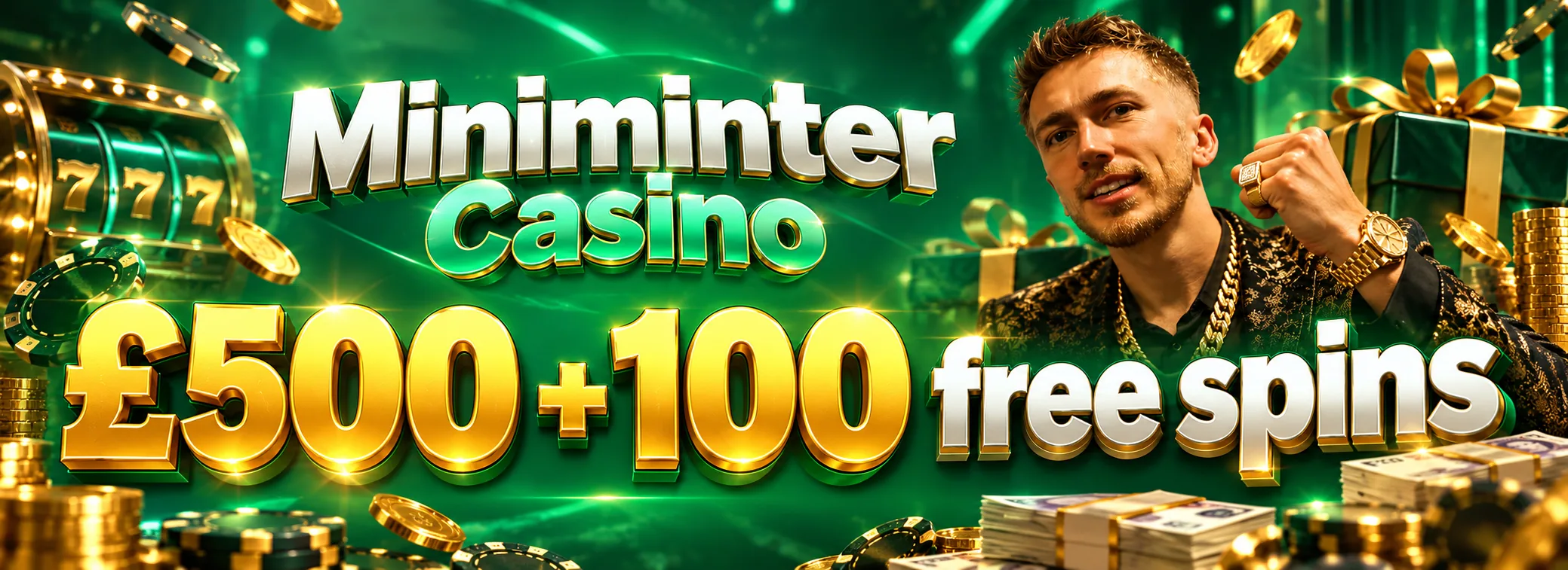 Miniminter Casino — 100% up to £500 plus 100 free spins — £500 + 100 FS